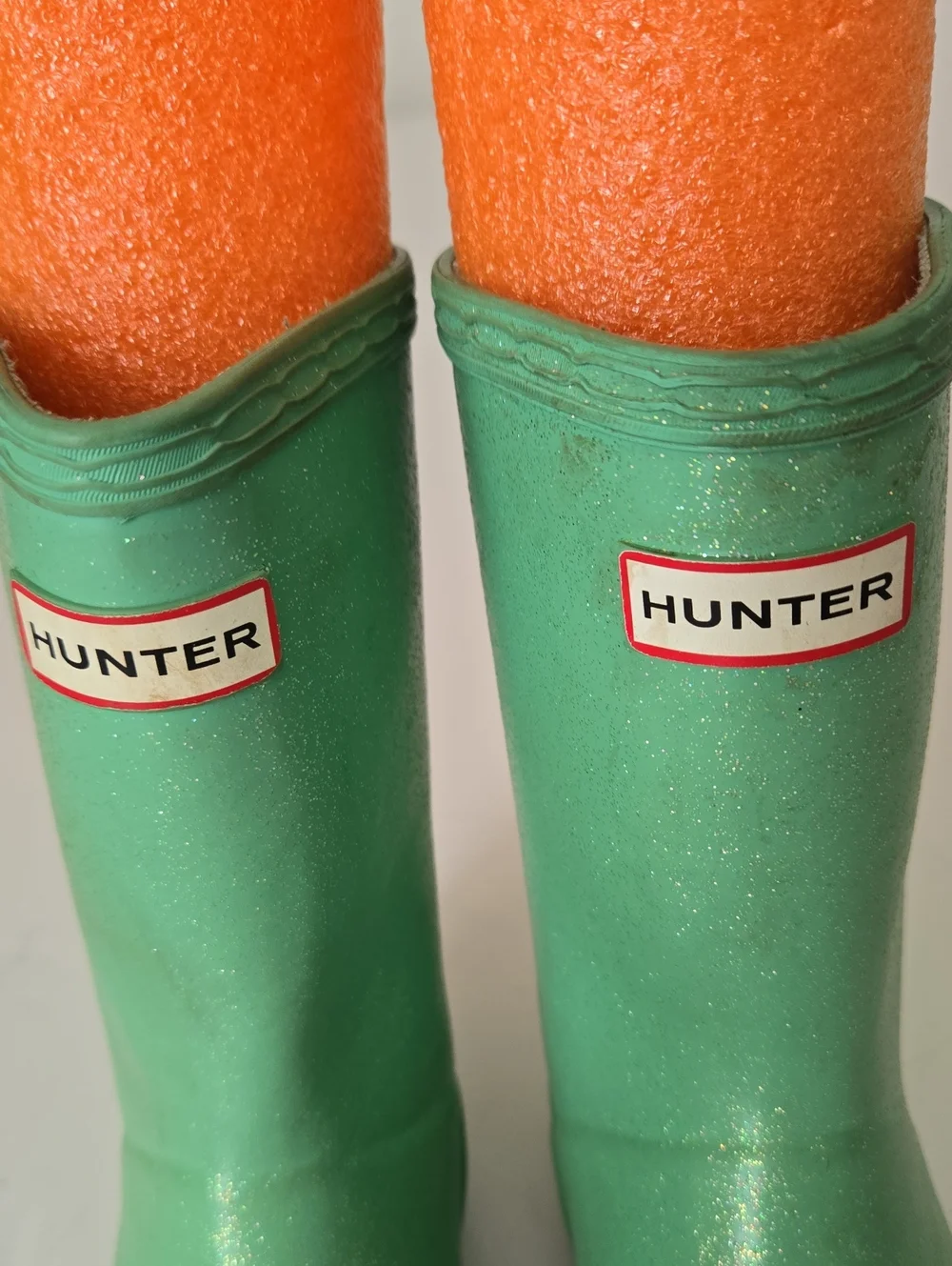 Hunter Kids Green Glitter Rain Boots Sparkle EU28 US 10 Toddler